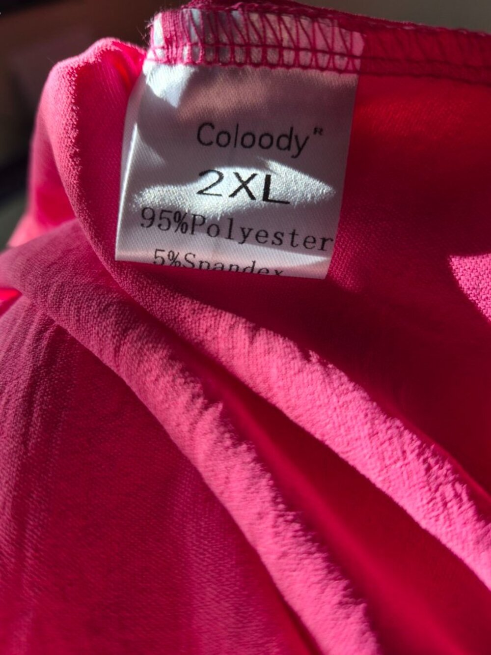 Coloody Fuchsia Pink Smocked Tiered Maxi Dress Flutter Sleeve Plus Size 2XL - Picture 4 of 13